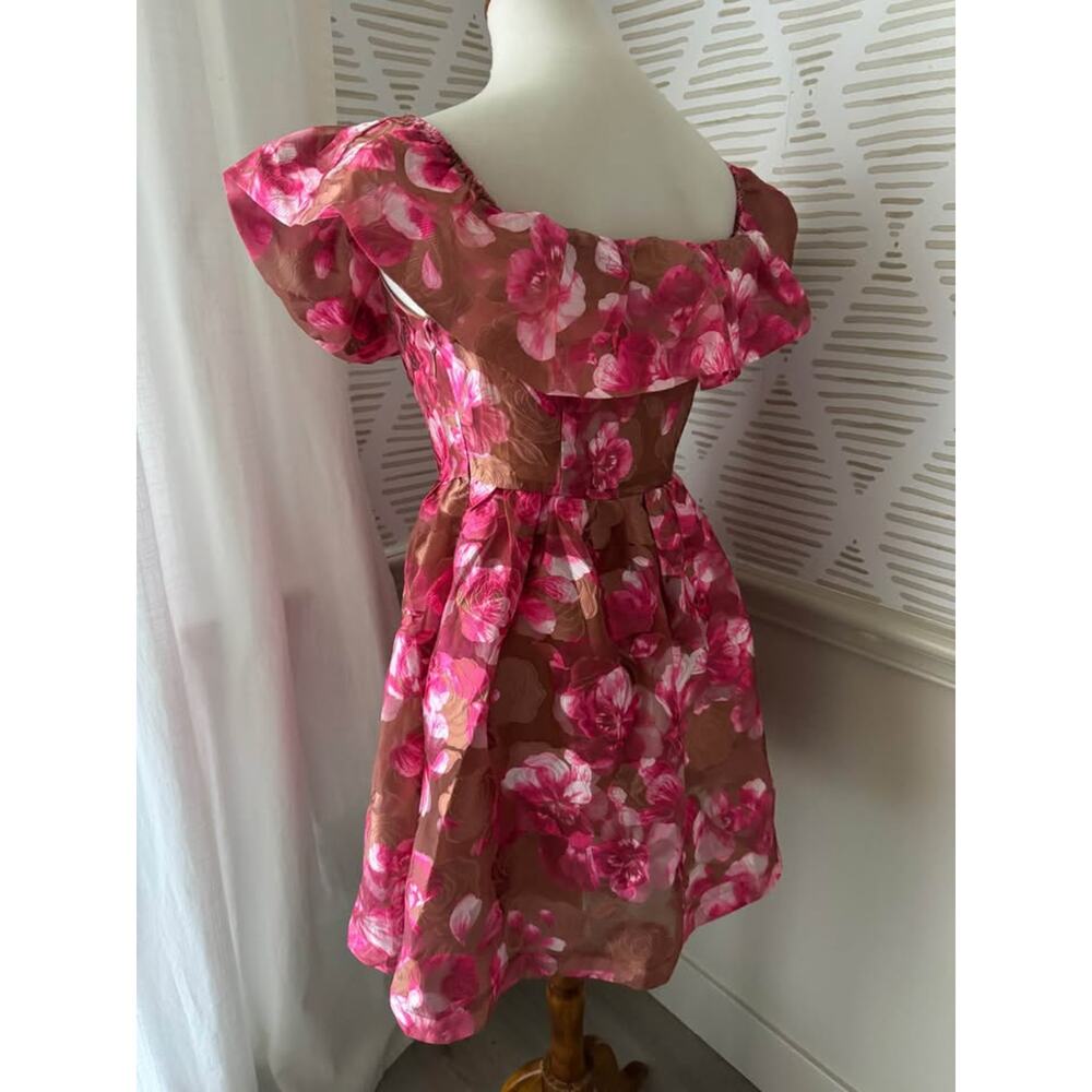 NWT Sugarlips Women’s Small Mersin Floral Off the Shoulder Mini Dress - Picture 6 of 10